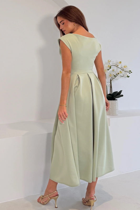 Betty Skater midi dress Sage