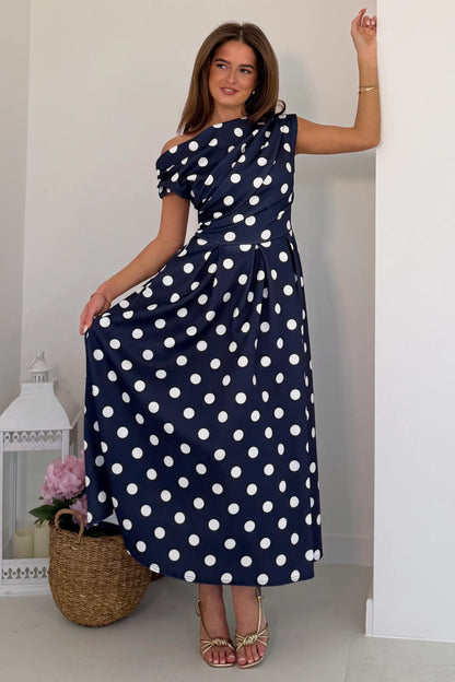 Betty Skater Polka Navy