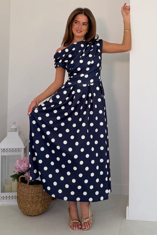 Betty Skater Polka Navy
