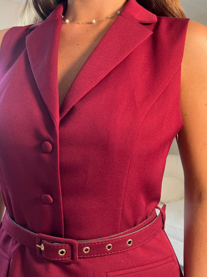 AGATHA PLEATED WAISTCOAT DRESS