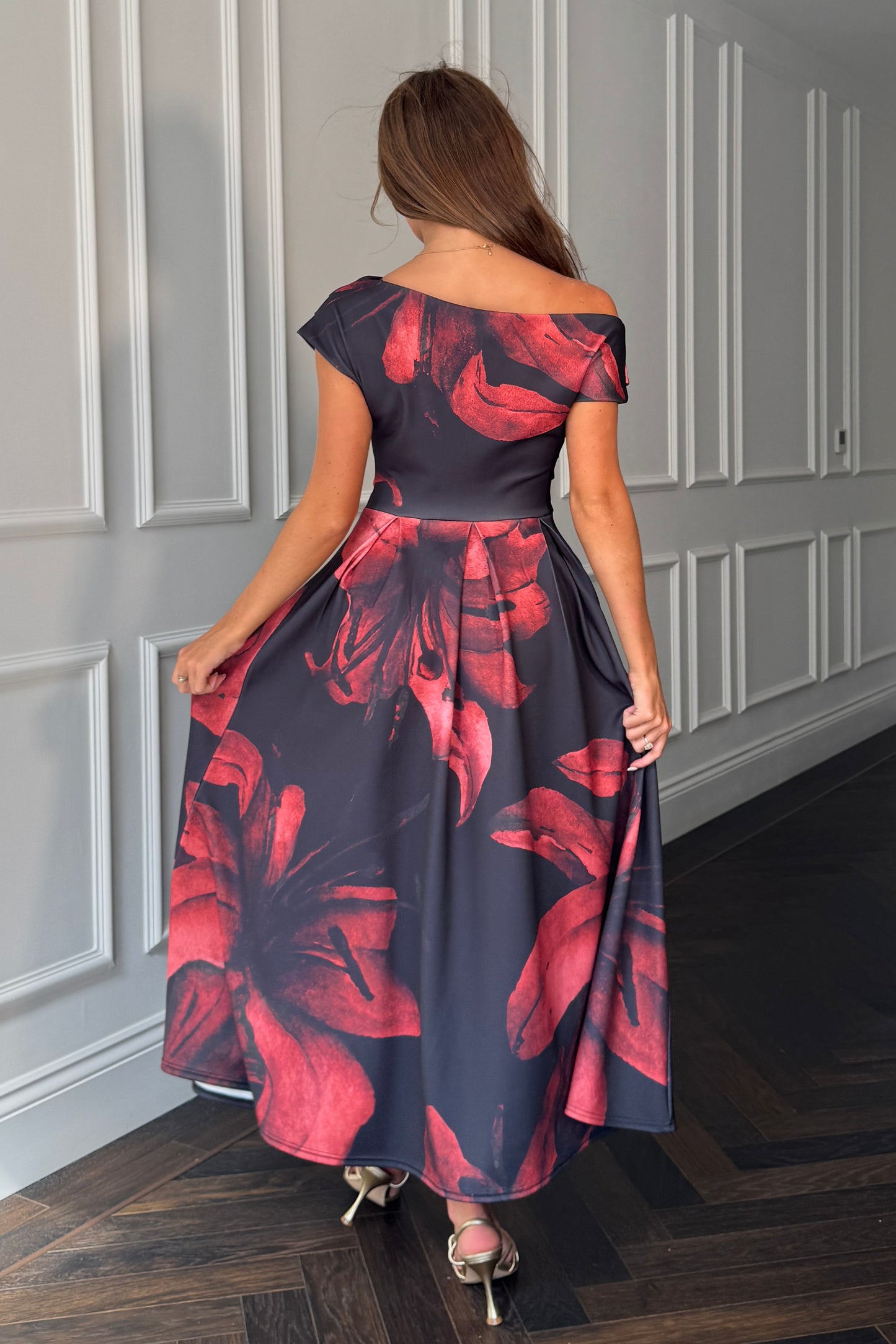 Betty Asymmetric Skater Floral Dress