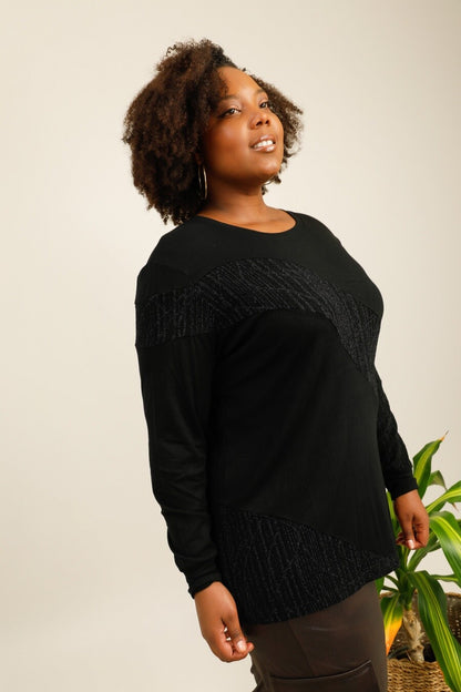Two Tone Black Blouse