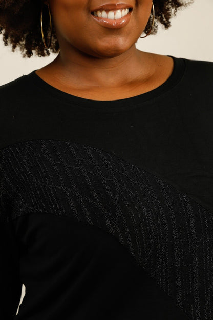 Two Tone Black Blouse