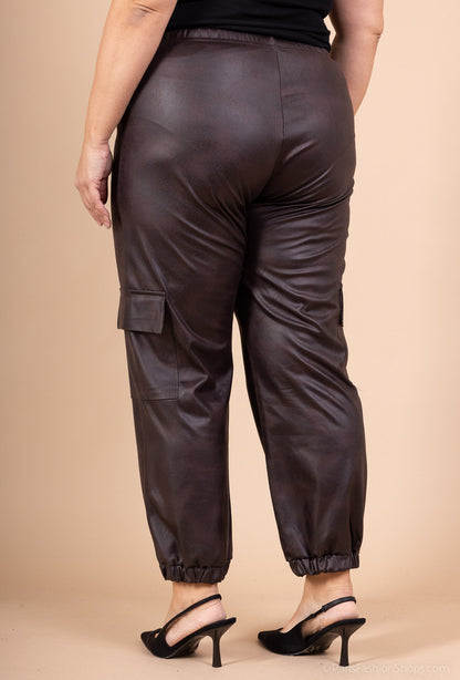 Soft Suede Cargo Pants Plus