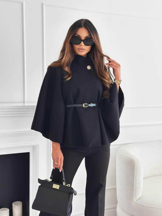 Black Poncho with belt