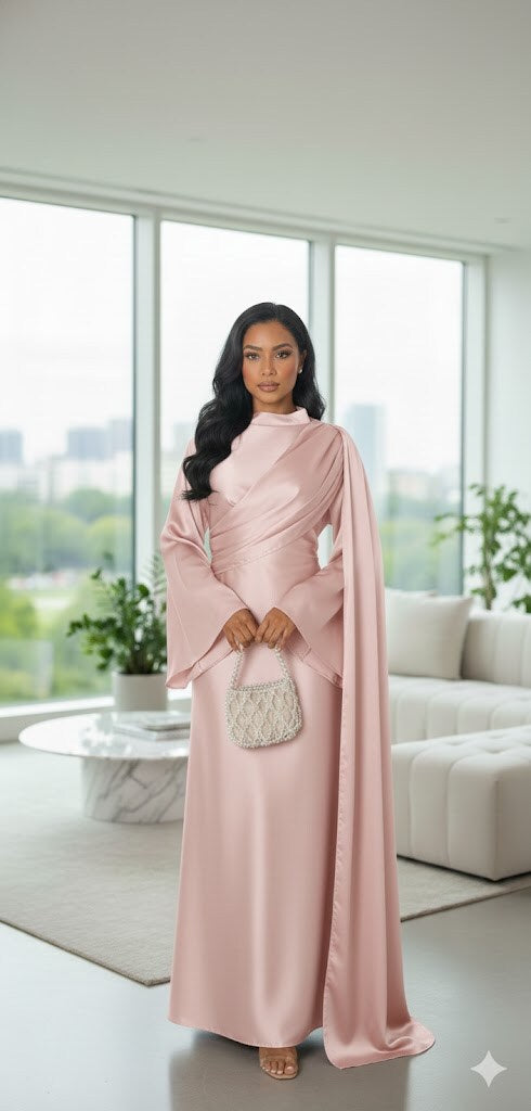 Satin Dress in Rose Shadow